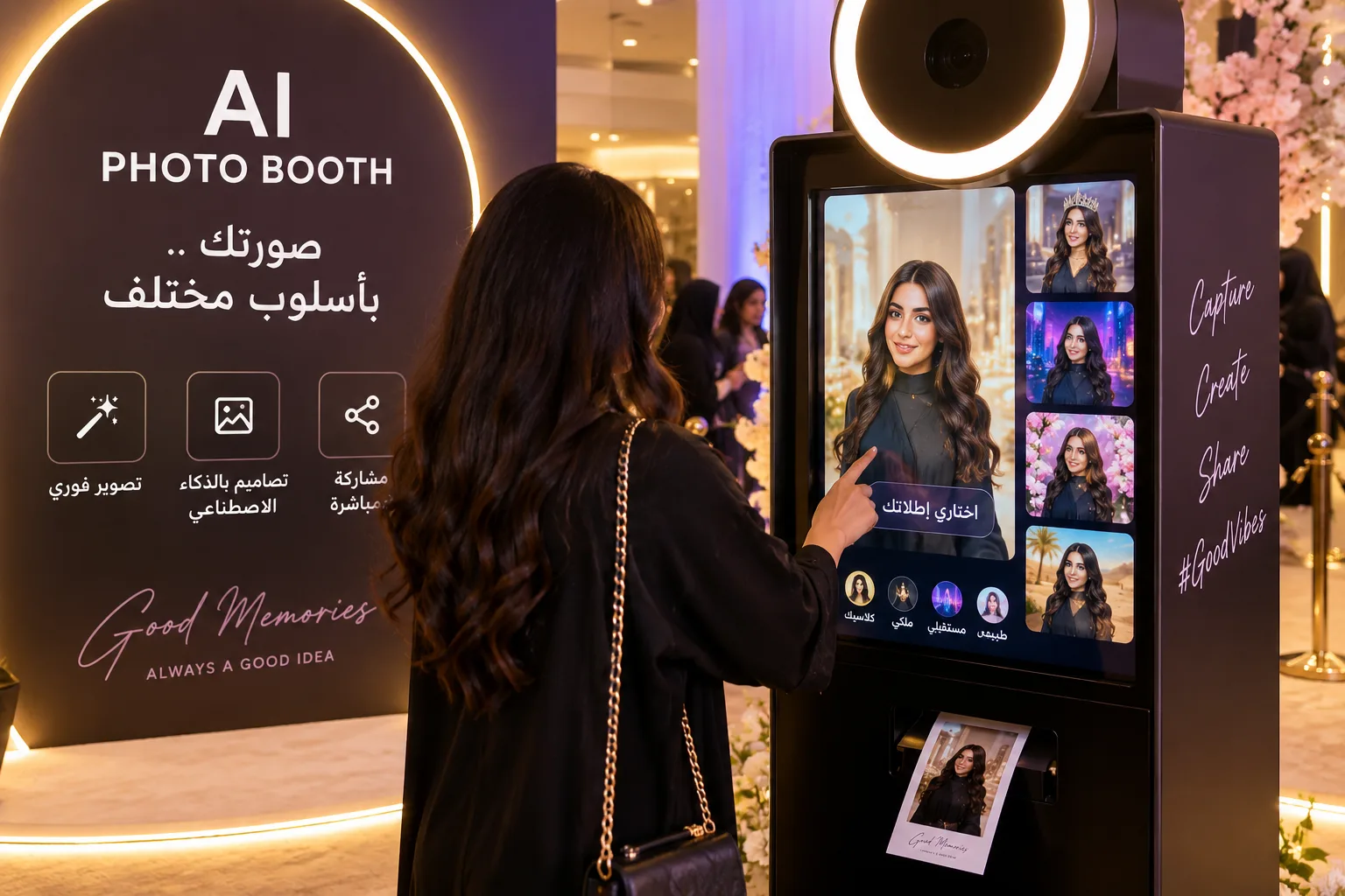 فوتوبوث AI بالرياض | فوتوبوث الذكاء الاصطناعي للمناسبات والفعاليات في الرياض